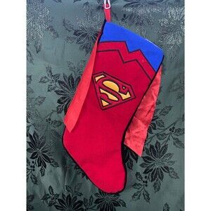 Superman Christmas Stocking DC Comics Superman Logo Shield Cape on back